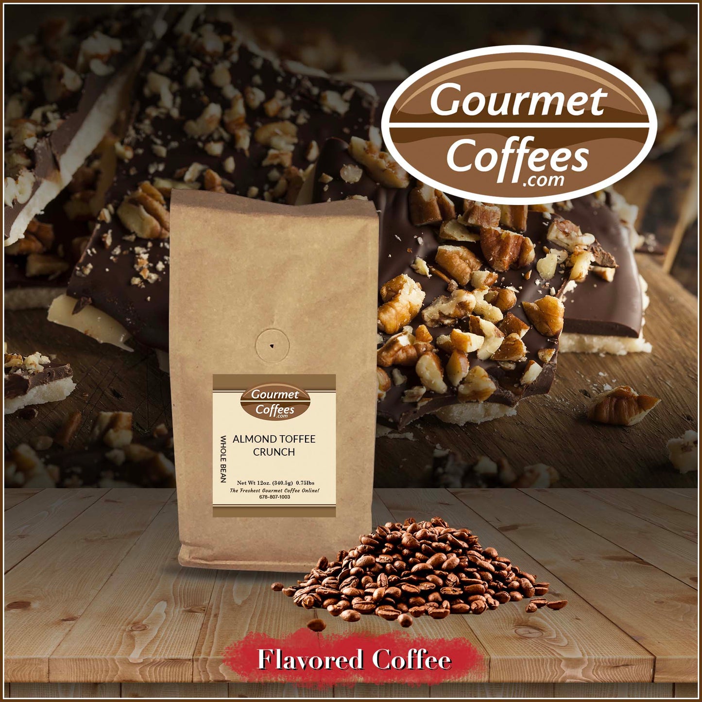 Almond Toffee Crunch Flavored Coffee