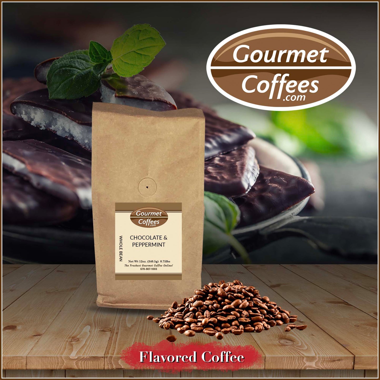 Chocolate and Peppermint Flavored Coffee
