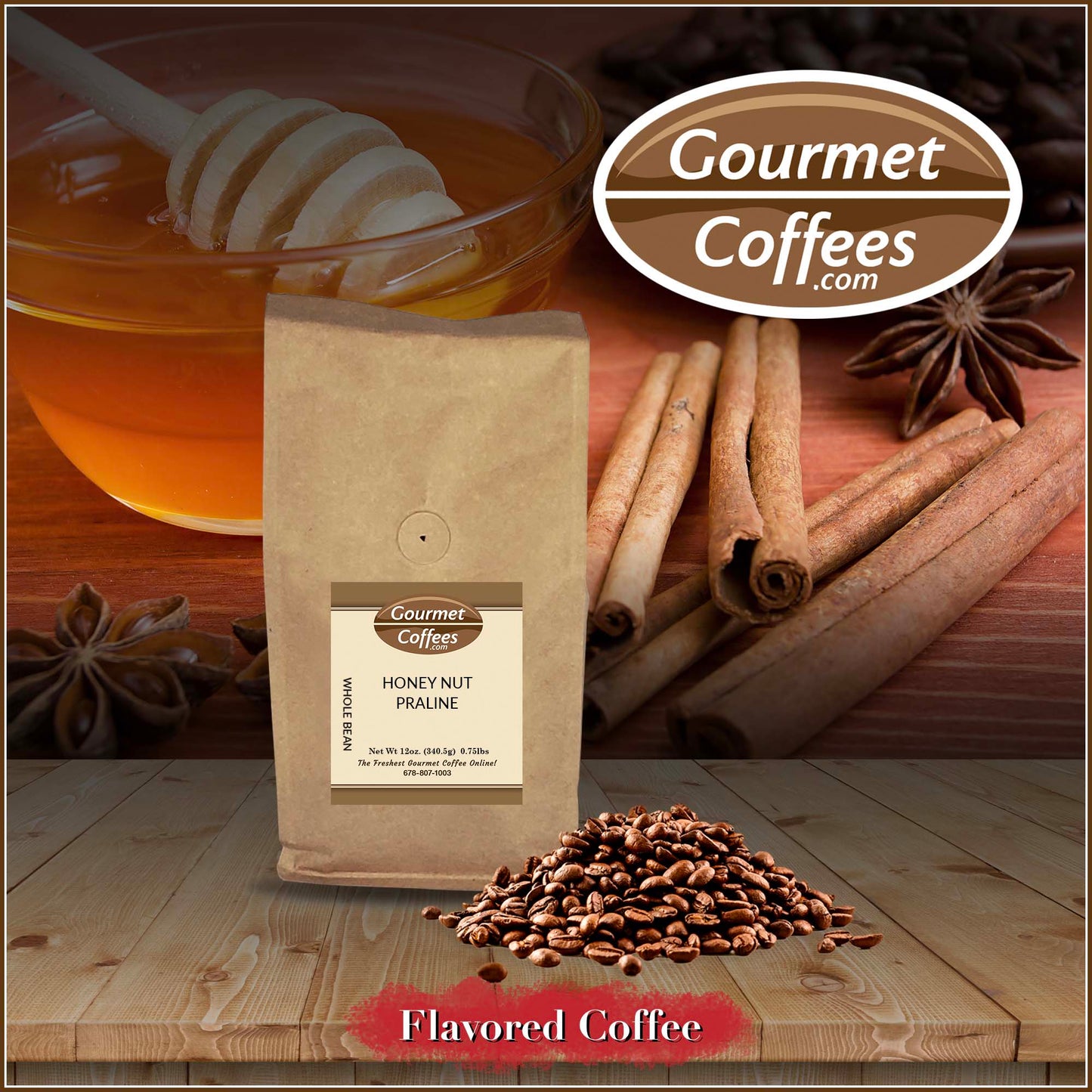 Honey Nut Praline Flavored Coffee