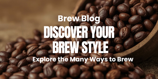 Coffee beans with text that reads Brew Blog - Discover your brew style
