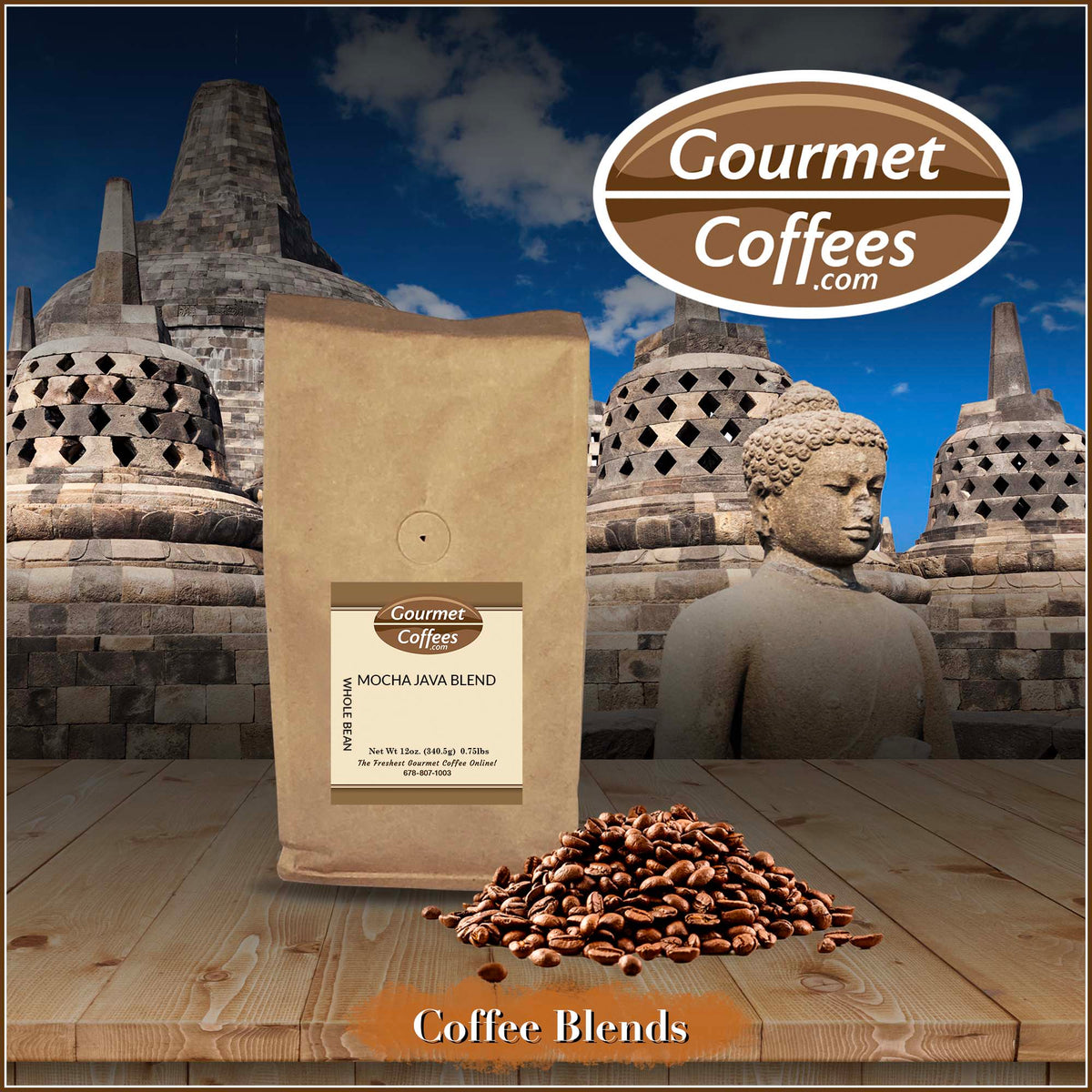 Monkey Java Coffe Mocha Java Coffee Blend – GRMS, gourmetcoffees.com