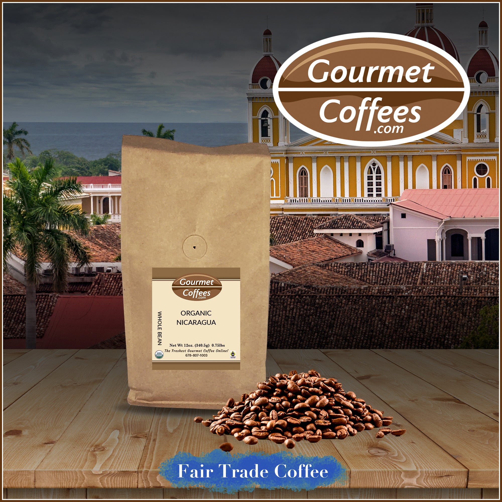 Organic Nicaragua Fair Trade Coffee – GRMS, gourmetcoffees.com